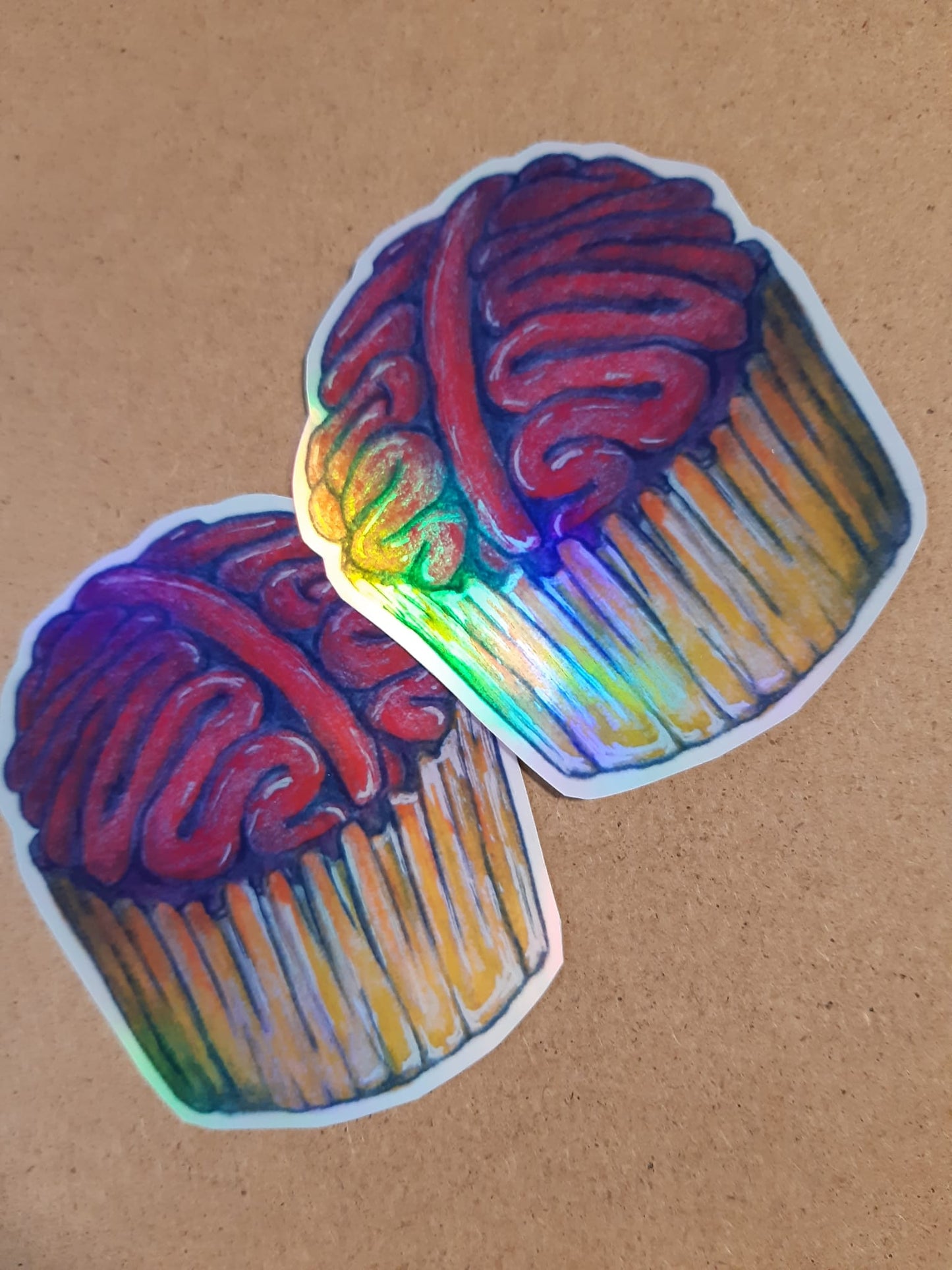 Holografische Hirn-Muffin-Aufkleber